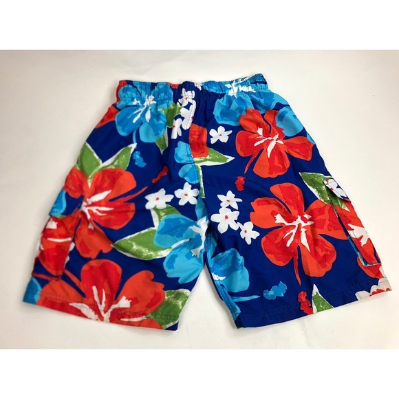Kanu Surf Swim Trunks Mens M Blue Red Green Floral Cargo Shorts Drawstring - Picture 4 of 6